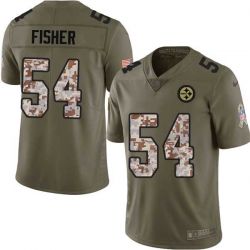 Cheap Doug Fisher Steelers Jersey From China 2017 Olive Salute To Service Limited in Men Women Youth Size #54