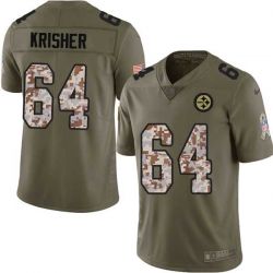 Cheap Billy Krisher Steelers Jersey From China 2017 Olive Salute To Service Limited in Men Women Youth Size #64