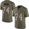 Cheap John Brown Steelers Jersey From China 2017 Olive Salute To Service Limited in Men Women Youth Size #74
