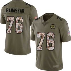 Cheap John Banaszak Steelers Jersey From China 2017 Olive Salute To Service Limited in Men Women Youth Size #76