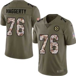Cheap Mike Haggerty Steelers Jersey From China 2017 Olive Salute To Service Limited in Men Women Youth Size #76
