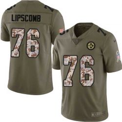Cheap Gene Lipscomb Steelers Jersey From China 2017 Olive Salute To Service Limited in Men Women Youth Size #76