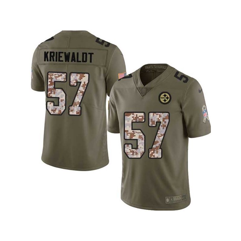 Cheap Clint Kriewaldt Steelers Jersey From China 2017 Olive Salute To Service Limited in Men Women Youth Size #57