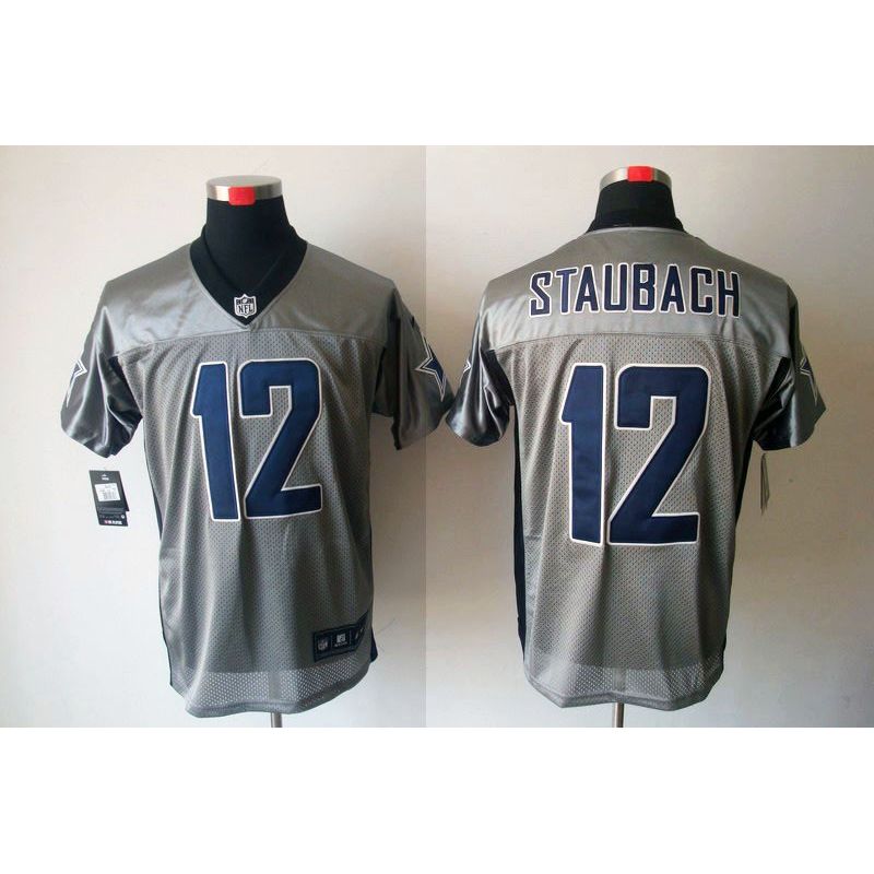 Cheap Roger Staubach Cowboys Jersey #12 Grey Shadow From China