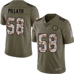 Cheap Roger Pillath Steelers Jersey From China 2017 Olive Salute To Service Limited in Men Women Youth Size #58