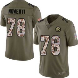 Cheap Mathias Nkwenti Steelers Jersey From China 2017 Olive Salute To Service Limited in Men Women Youth Size #78