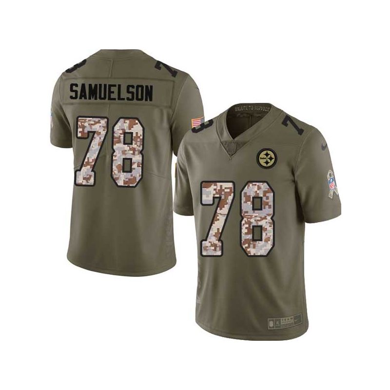Cheap Carl Samuelson Steelers Jersey From China 2017 Olive Salute To Service Limited in Men Women Youth Size #78