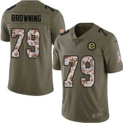 Cheap Bryant Browning Steelers Jersey From China 2017 Olive Salute To Service Limited in Men Women Youth Size #79