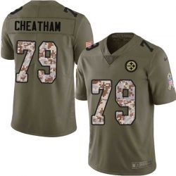 Cheap Ernie Cheatham Steelers Jersey From China 2017 Olive Salute To Service Limited in Men Women Youth Size #79