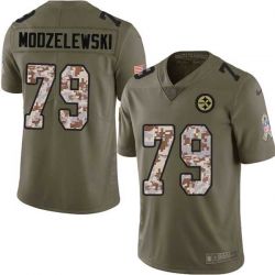 Cheap Dick Modzelewski Steelers Jersey From China 2017 Olive Salute To Service Limited in Men Women Youth Size #79