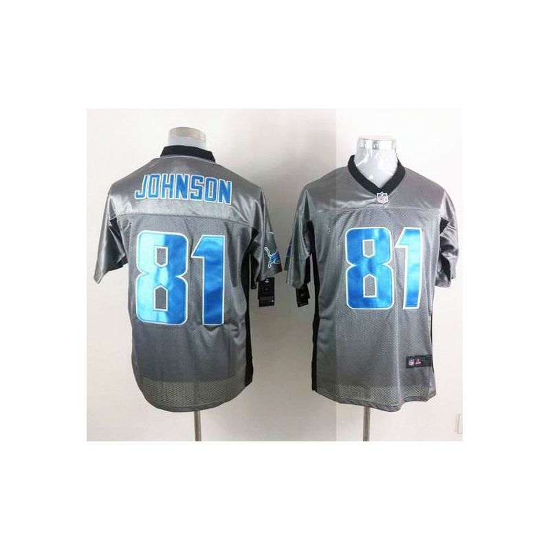 Cheap Calvin Johnson Lions Jersey #81 Grey Shadow From China