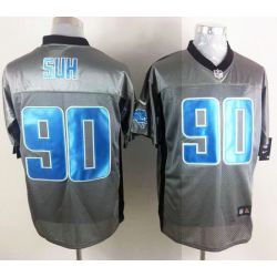 Cheap Ndamukong Suh Lions Jersey #90 Grey Shadow From China