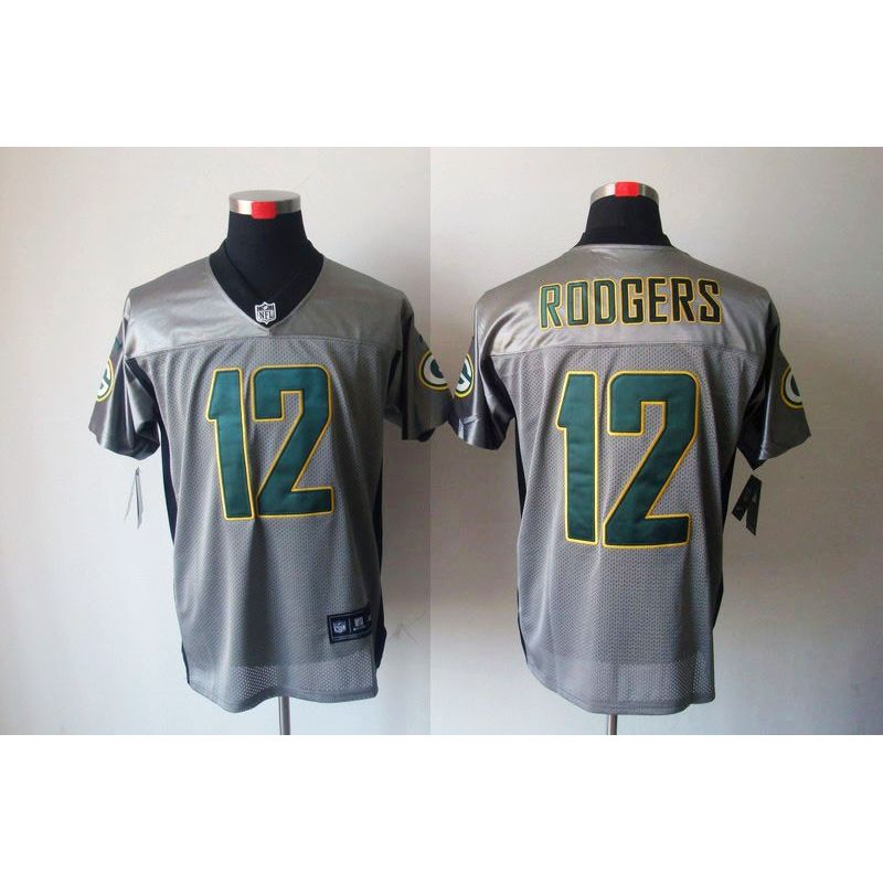 Cheap Aaron Rodgers Packers Jersey #12 Grey Shadow From China