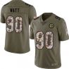 Cheap TJ Watt Steelers Jersey From China 2017 Olive Salute To Service Limited in Men Women Youth Size #90