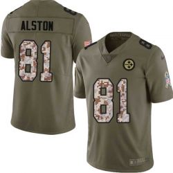 Cheap Lyneal Alston Steelers Jersey From China 2017 Olive Salute To Service Limited in Men Women Youth Size #81