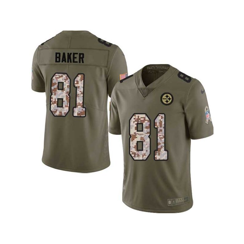 Cheap Dallas Baker Steelers Jersey From China 2017 Olive Salute To Service Limited in Men Women Youth Size #81