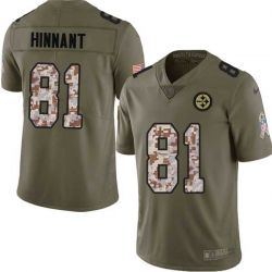 Cheap Mike Hinnant Steelers Jersey From China 2017 Olive Salute To Service Limited in Men Women Youth Size #81