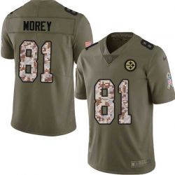 Cheap Sean Morey Steelers Jersey From China 2017 Olive Salute To Service Limited in Men Women Youth Size #81