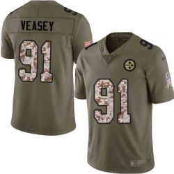 Cheap Craig Veasey Steelers Jersey From China 2017 Olive Salute To Service Limited in Men Women Youth Size #91