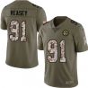 Cheap Craig Veasey Steelers Jersey From China 2017 Olive Salute To Service Limited in Men Women Youth Size #91