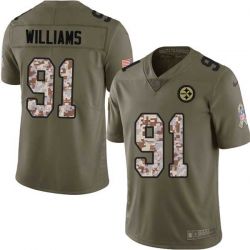 Cheap Jerrol Williams Steelers Jersey From China 2017 Olive Salute To Service Limited in Men Women Youth Size #91