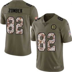Cheap Joe Zombek Steelers Jersey From China 2017 Olive Salute To Service Limited in Men Women Youth Size #82