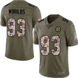 Cheap Jason Worilds Steelers Jersey From China 2017 Olive Salute To Service Limited in Men Women Youth Size #93