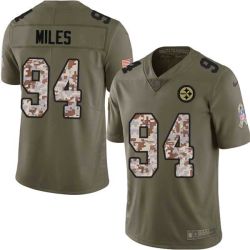 Cheap Eddie Miles Steelers Jersey From China 2017 Olive Salute To Service Limited in Men Women Youth Size #94