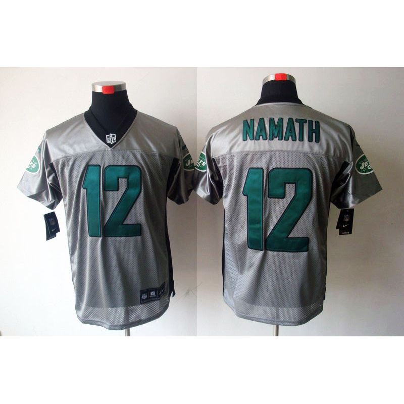 Cheap Joe Namath Jets Jersey #12 Grey Shadow From China