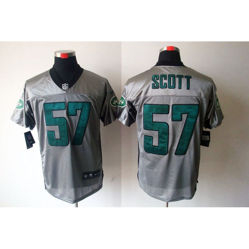 Cheap Bart Scott Jets Jersey #57 Grey Shadow From China