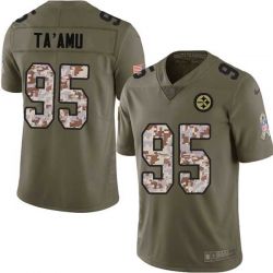 Cheap Alameda Taamu Steelers Jersey From China 2017 Olive Salute To Service Limited in Men Women Youth Size #95