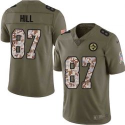 Cheap Harlon Hill Steelers Jersey From China 2017 Olive Salute To Service Limited in Men Women Youth Size #87