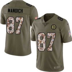 Cheap Jim Mandich Steelers Jersey From China 2017 Olive Salute To Service Limited in Men Women Youth Size #87