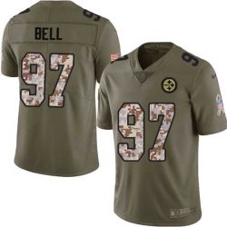 Cheap Kendrell Bell Steelers Jersey From China 2017 Olive Salute To Service Limited in Men Women Youth Size #97