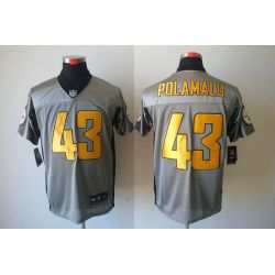 Cheap Troy Polamalu Steelers Jersey #43 Grey Shadow From China