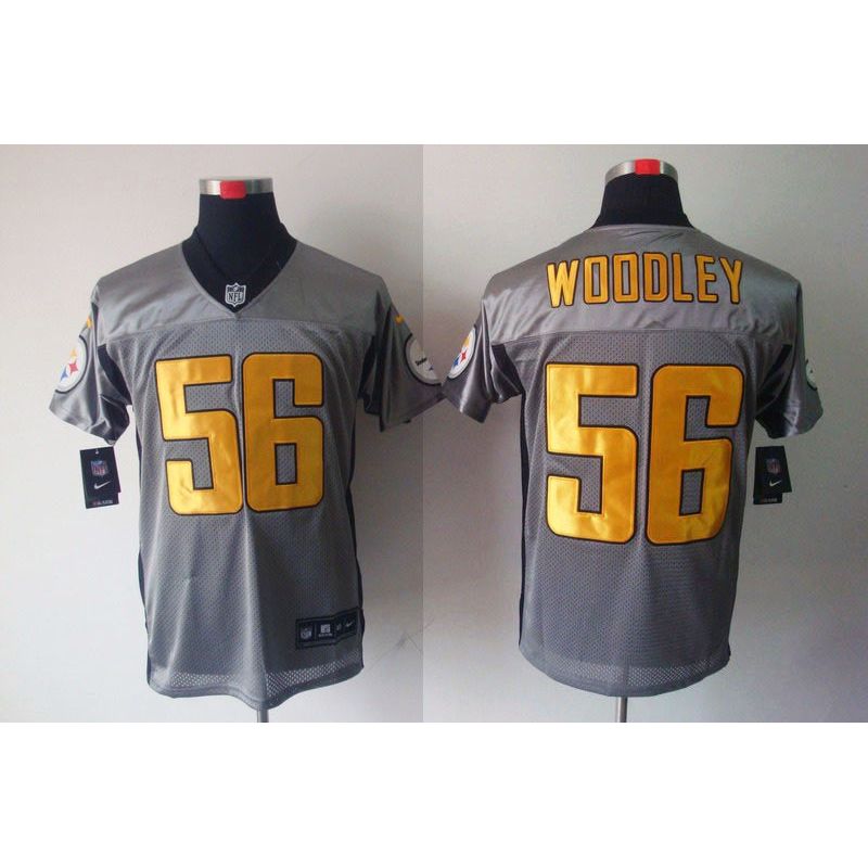 Cheap LaMarr Woodley Steelers Jersey #56 Grey Shadow From China