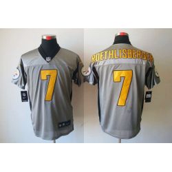 Cheap Ben Roethlisberger Steelers Jersey #7 Grey Shadow From China