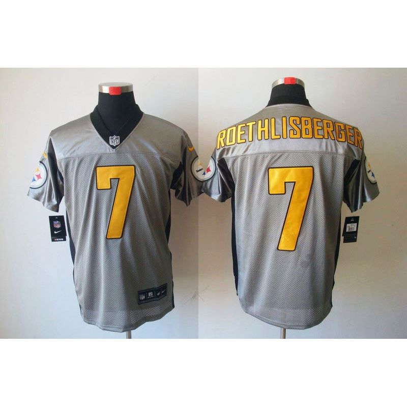 Cheap Ben Roethlisberger Steelers Jersey #7 Grey Shadow From China