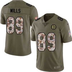 Cheap Ernie Mills Steelers Jersey From China 2017 Olive Salute To Service Limited in Men Women Youth Size #89