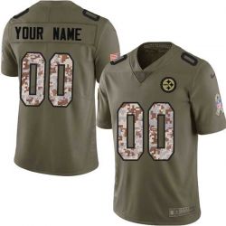 Cheap Steelers Jersey From China Custom 2017 Olive Salute To Service Limited in Men Women Youth Size