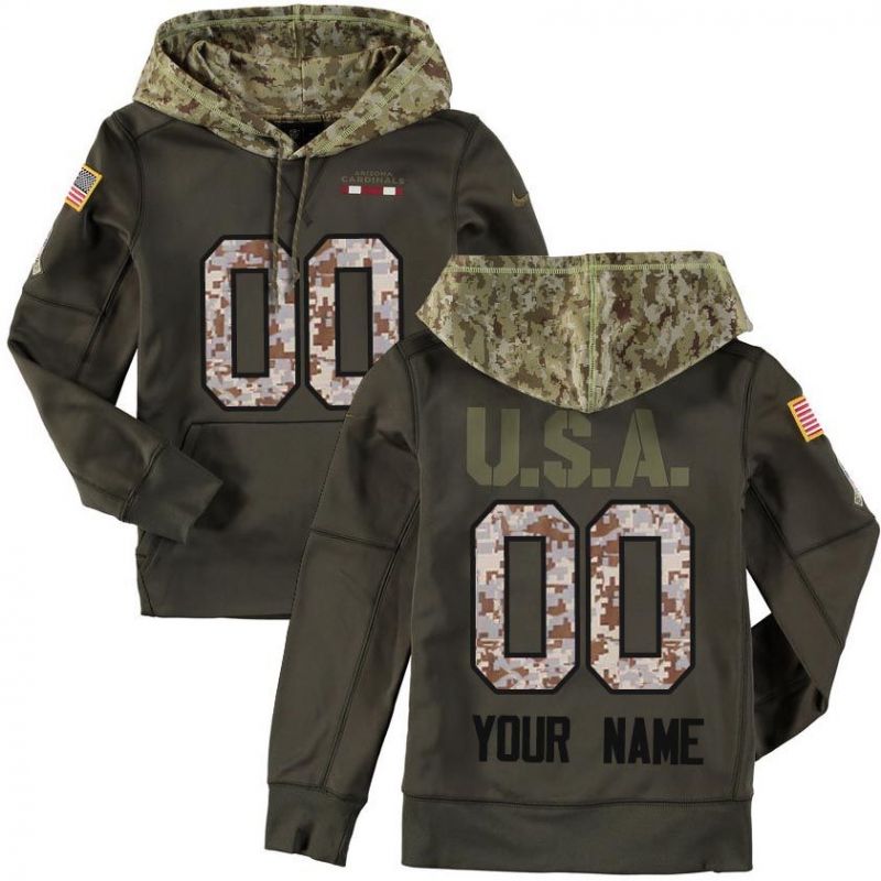 Cheap Custom American Football Hoodie 2017 New Olive Salute to Service Pullover in Men Women Youth Size