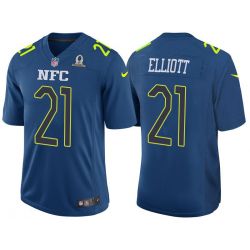 Cheap Ezekiel Elliott Cowboys Jersey From China 2017 Pro Bowl NFC in Men Women Youth Size #21