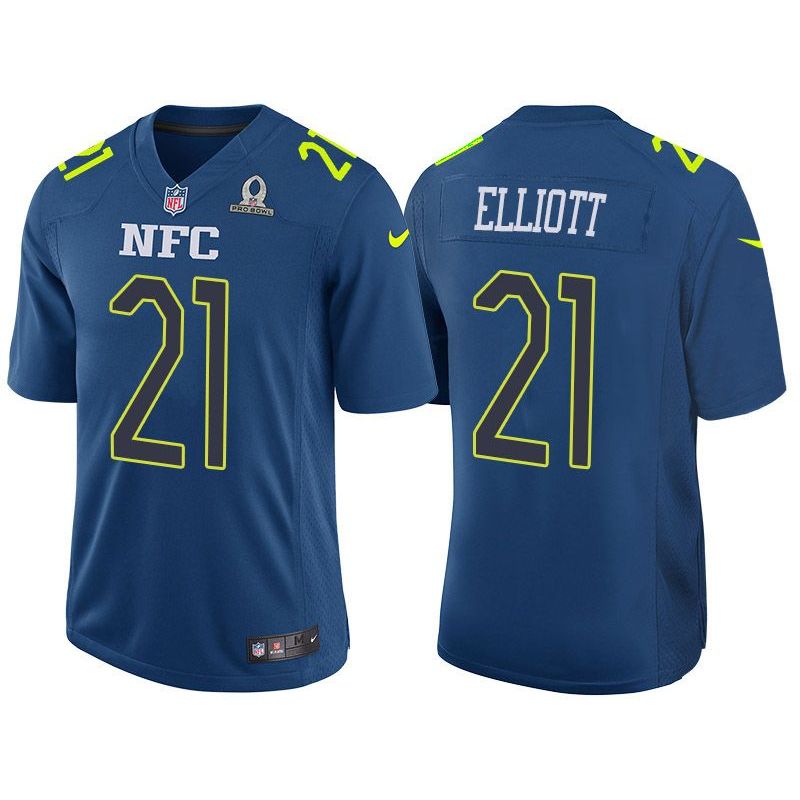 Cheap Ezekiel Elliott Cowboys Jersey From China 2017 Pro Bowl NFC in Men Women Youth Size #21
