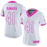 Cheap Alvin Kamara Saints Women Jersey From China 2017 draft White-Pink Rush Fashion #41