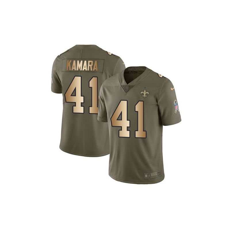 Cheap Alvin Kamara Saints Jersey From China 2017 draft Salute to Service Gold #41