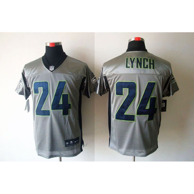 Cheap Marshawn Lynch Seahawks Jersey #24 Grey Shadow From China