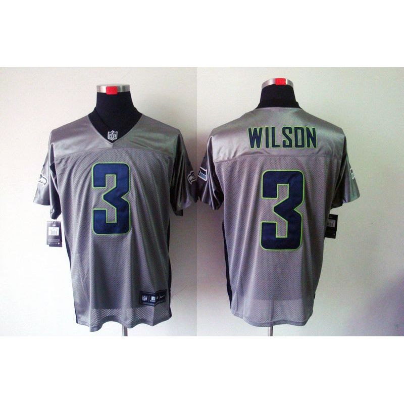 Cheap Russell Wilson Seahawks Jersey #3 Grey Shadow From China