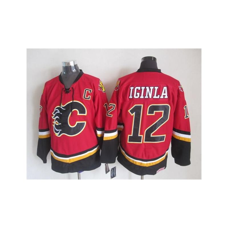 Cheap Jarome Iginla Flames Jersey From China Throwback #12