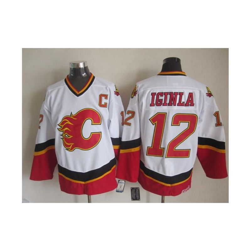 Cheap Jarome Iginla Flames Jersey From China Throwback #12