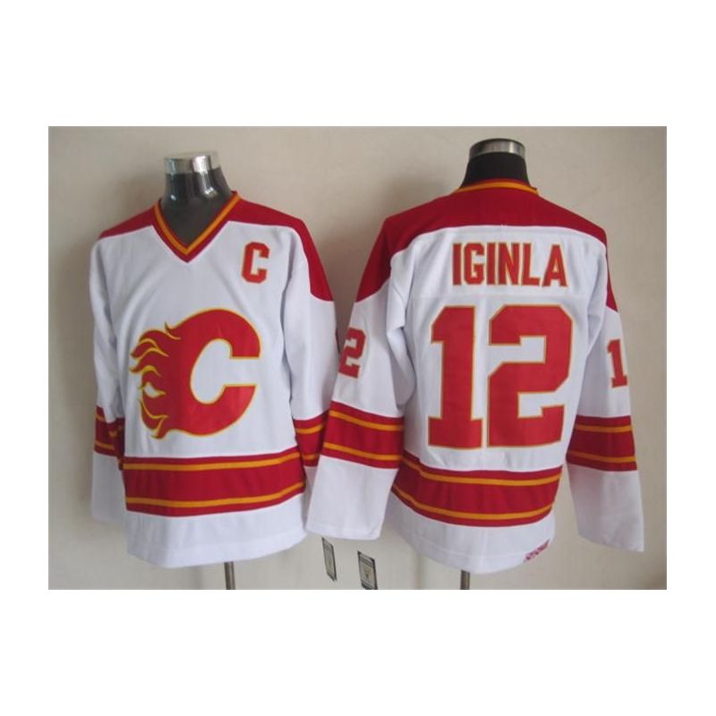 Cheap Jarome Iginla Flames Jersey From China Throwback #12